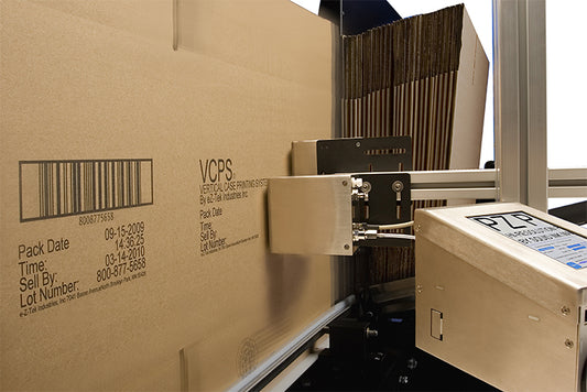Industrial conveyor for marking and handling boxes